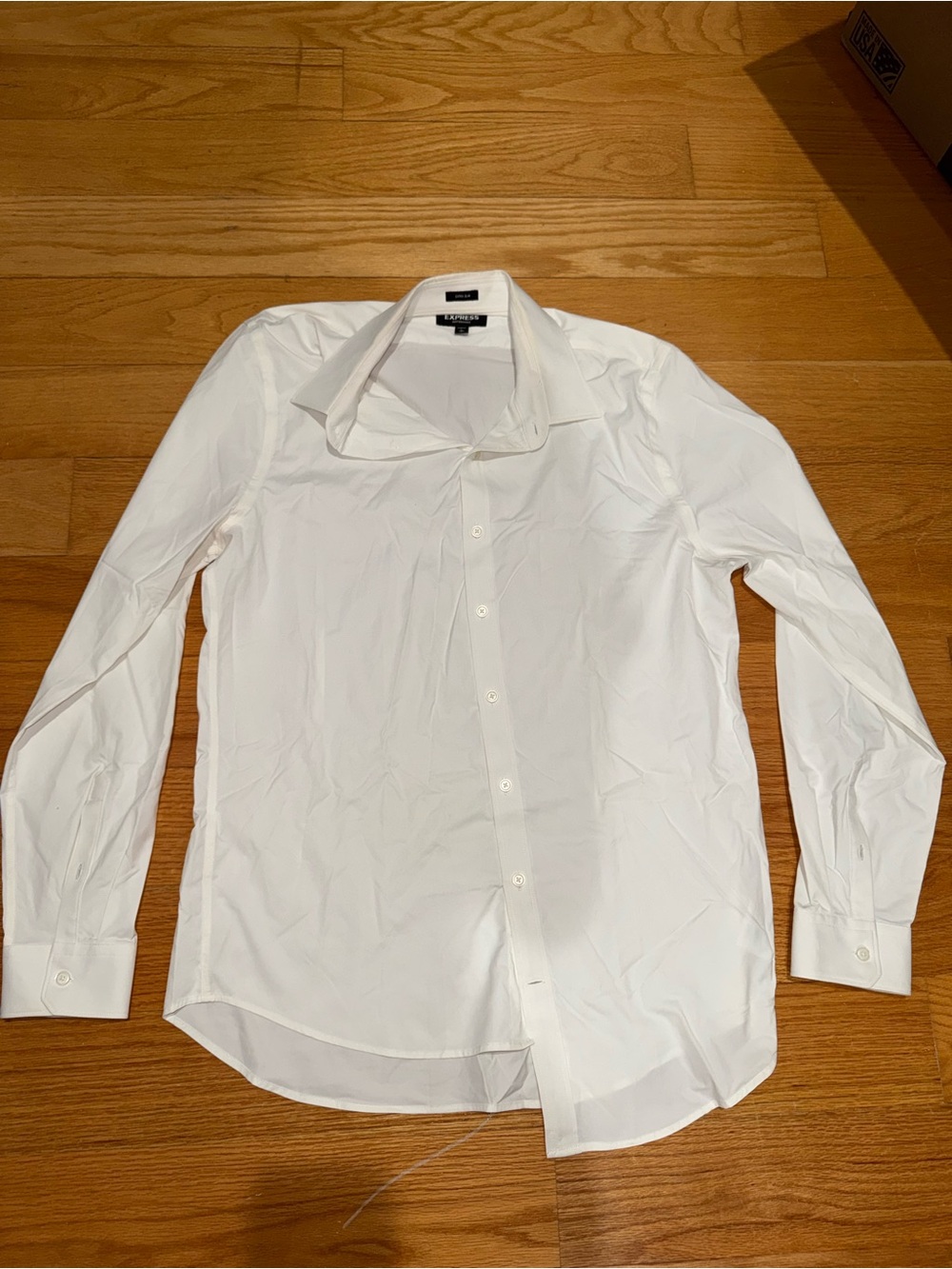 Express Men's White Dress Shirt - Spread Collar